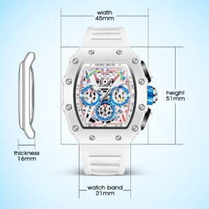 Sharol Milles Apex Luxury White Skeleton Watch - Image 2