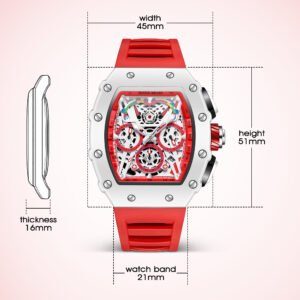 Sharol Milles Apex Luxury Red Skeleton Watch - Image 2