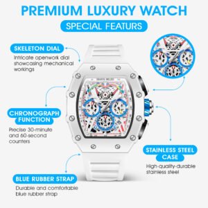 Sharol Milles Apex Luxury White Skeleton Watch - Image 3