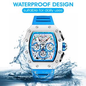 Sharol Milles Apex Luxury Blue Skeleton Watch - Image 4