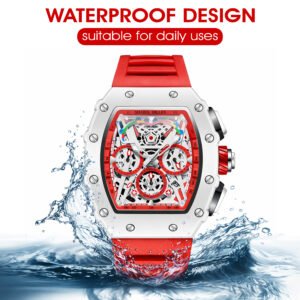 Sharol Milles Apex Luxury Red Skeleton Watch - Image 4