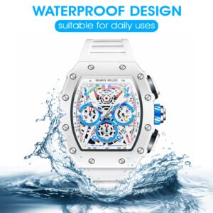 Sharol Milles Apex Luxury White Skeleton Watch - Image 4