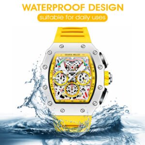 Sharol Milles Apex Luxury Yellow Skeleton Watch - Image 4