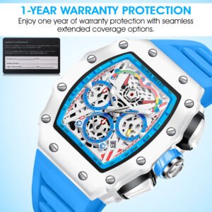 Sharol Milles Apex Luxury Blue Skeleton Watch - Image 5