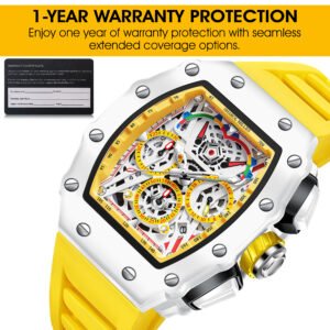 Sharol Milles Apex Luxury Yellow Skeleton Watch - Image 5
