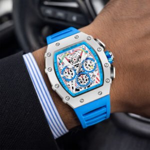 Sharol Milles Apex Luxury Blue Skeleton Watch - Image 6