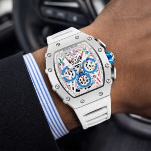 Sharol Milles Apex Luxury White Skeleton Watch - Image 6