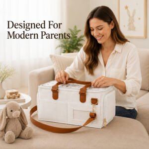 Sharol Milles™ Luxury Baby Organizer Dark Brown Bag - Image 3