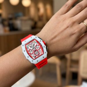 Sharol Milles Apex Luxury Red Skeleton Watch - Image 7