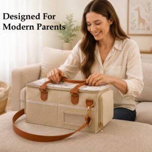 Sharol Milles™ Luxury Baby Organizer Brown Bag - Image 5