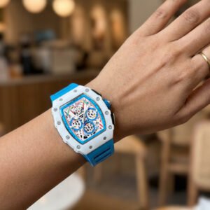 Sharol Milles Apex Luxury Blue Skeleton Watch - Image 7