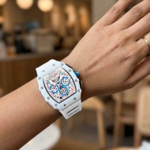 Sharol Milles Apex Luxury White Skeleton Watch - Image 7