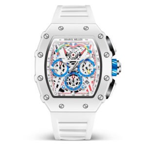 Sharol Milles Apex Luxury White Skeleton Watch - Image 1