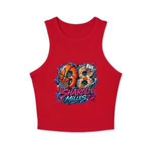 harol Milles Women's Graphic Racerback Tank Top – Basketball Streetwear - Image 4